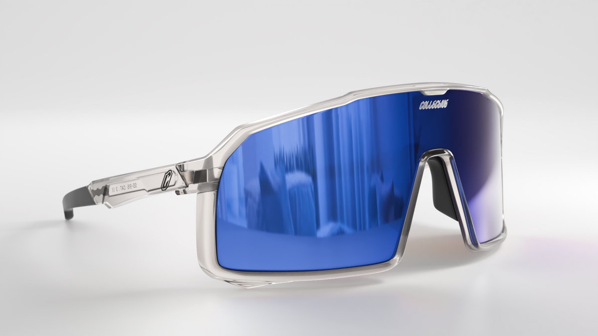 Collective Bikes Collective Epsilon Sunglasses - Clear/Blue