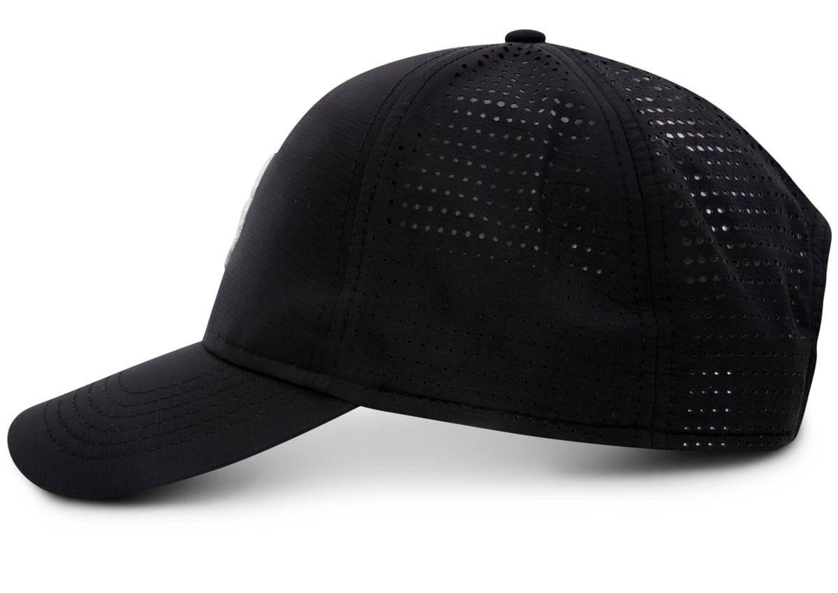 'MONOGRAM' CAP - BLACK/BLACK by Collective Bikes, side view